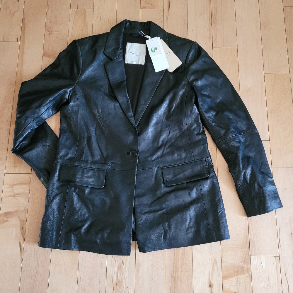 Brand New Part Two Women's Size Small (I Believe) Black 100% Lamb Leather Jacket